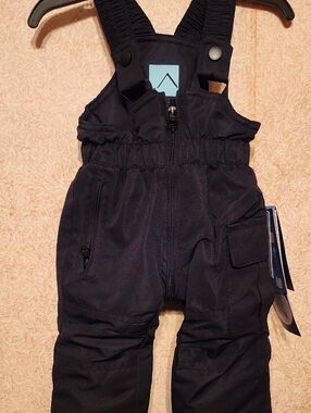 ICEBURG OUTERWARE BLACK Kids Waterproof Snow Bib Pants -0-3 Months